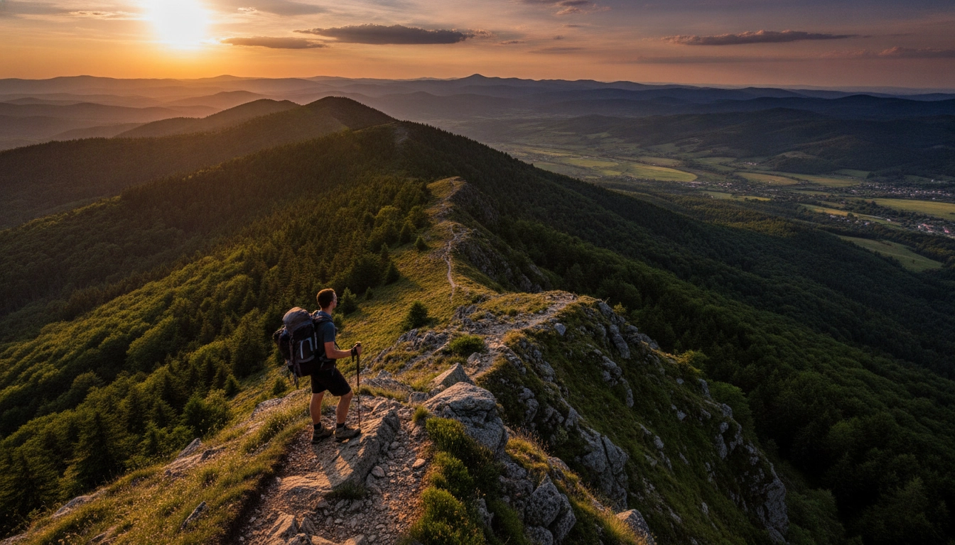Un magnifique arrêt randonnée route des crêtes Vosges au coucher du soleil