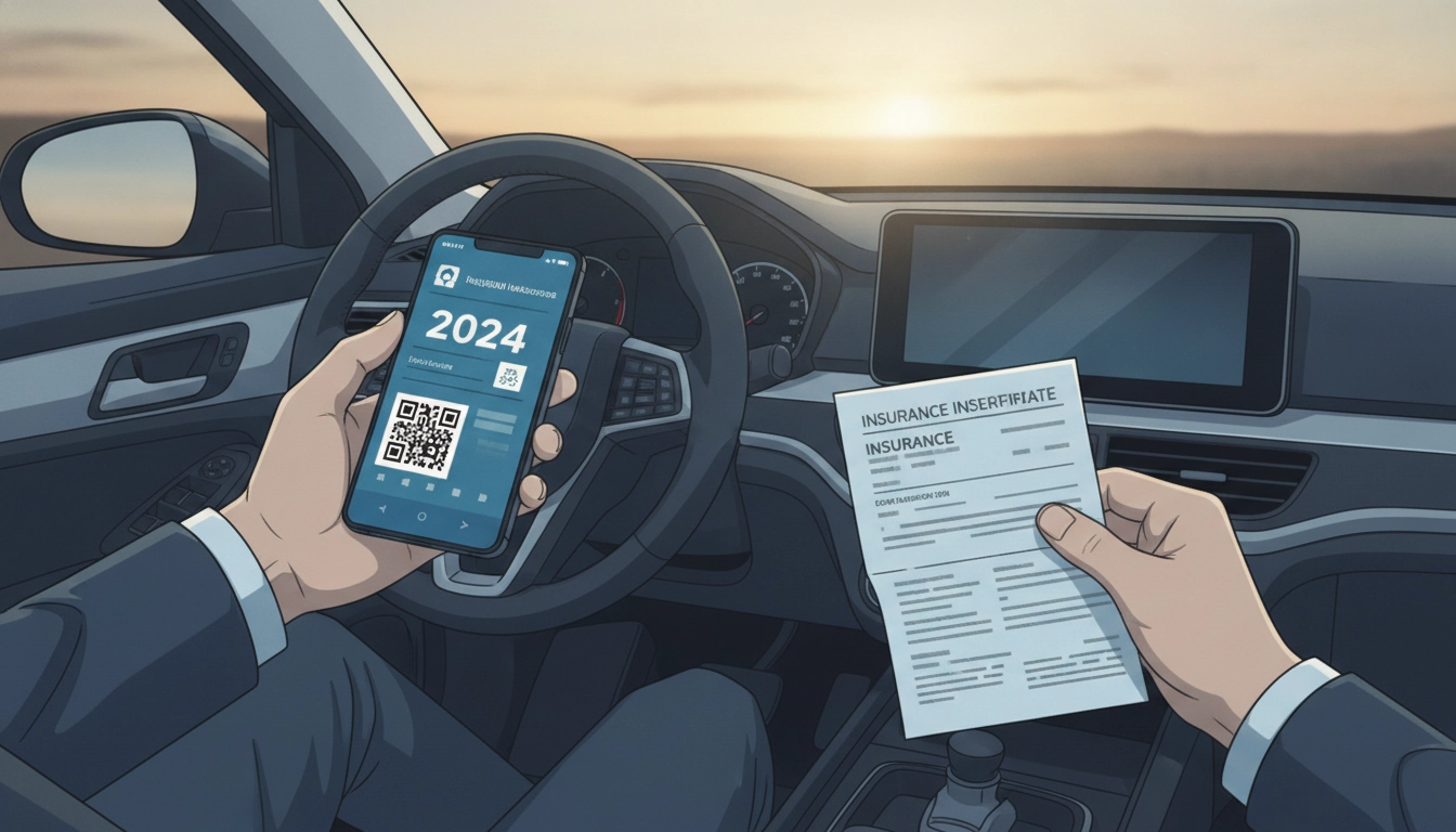 Un conducteur vérifiant son assurance numérique sur smartphone, soulignant que faut-il une attestation d assurance papier dans la voiture n'est plus une contrainte.