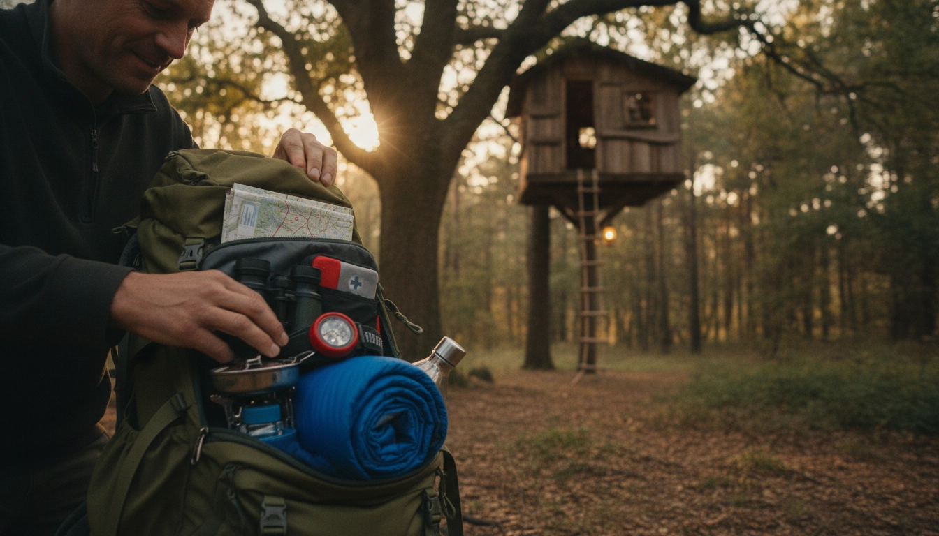 Que prendre comme bagages pour nuit en cabane dans les arbres : préparation du sac.