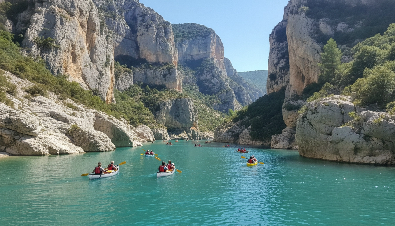 Magnifique paysage lors d'une canoë kayak gorges du Verdon descente autonome