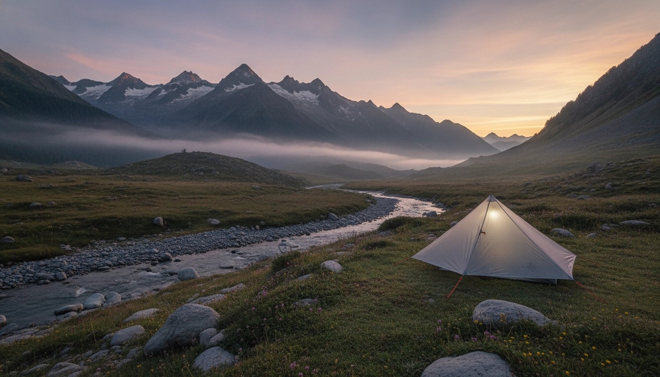 Illustration de la différence entre camping sauvage et bivouac en France dans un cadre montagnard.