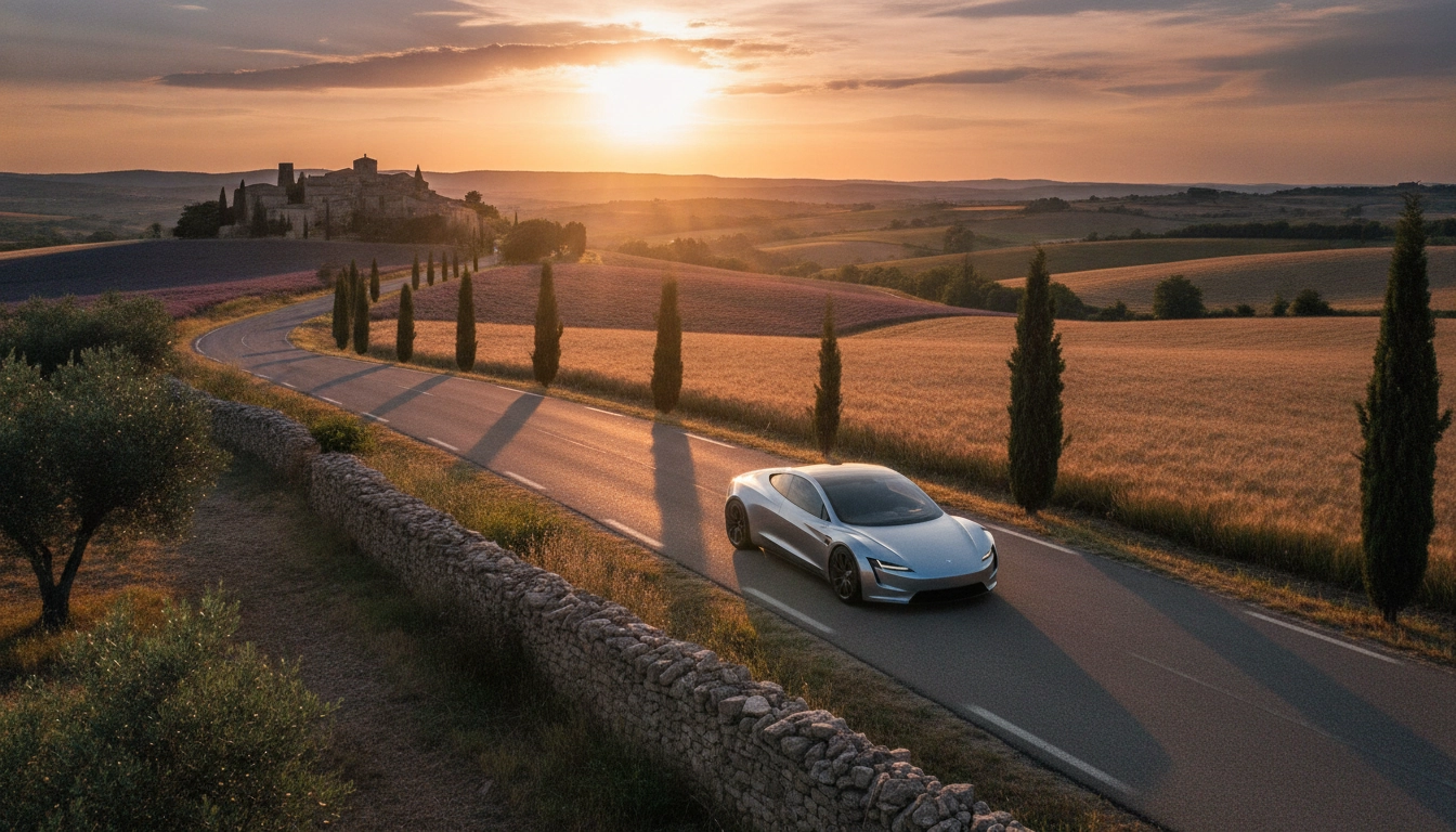 Paysage de campagne française idéal pour savoir comment équilibrer visites et conduite lors d'un road trip