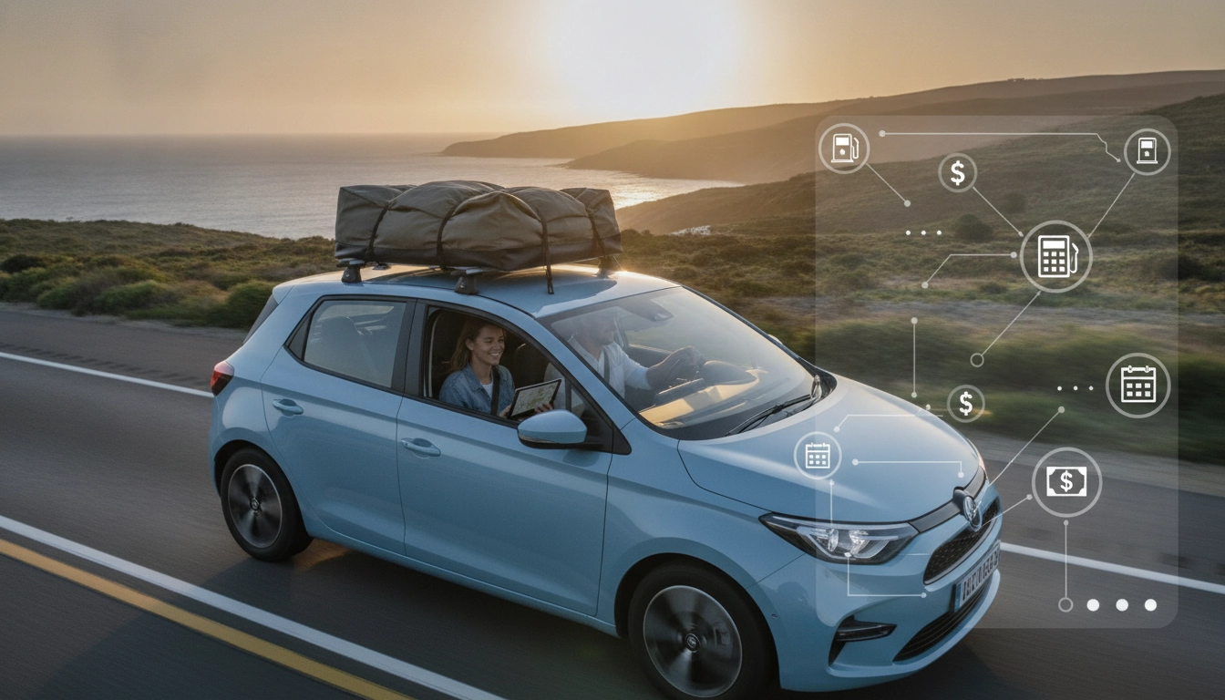 Calculatrice et carte routière pour estimer budget carburant d'un road trip en France