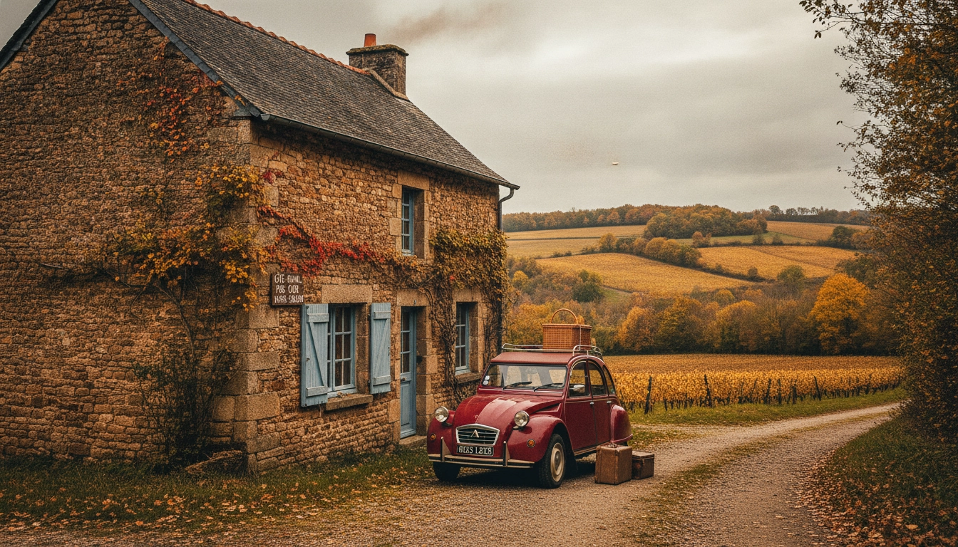 Un magnifique gîte rural pas cher hors saison road trip France niché dans la campagne.