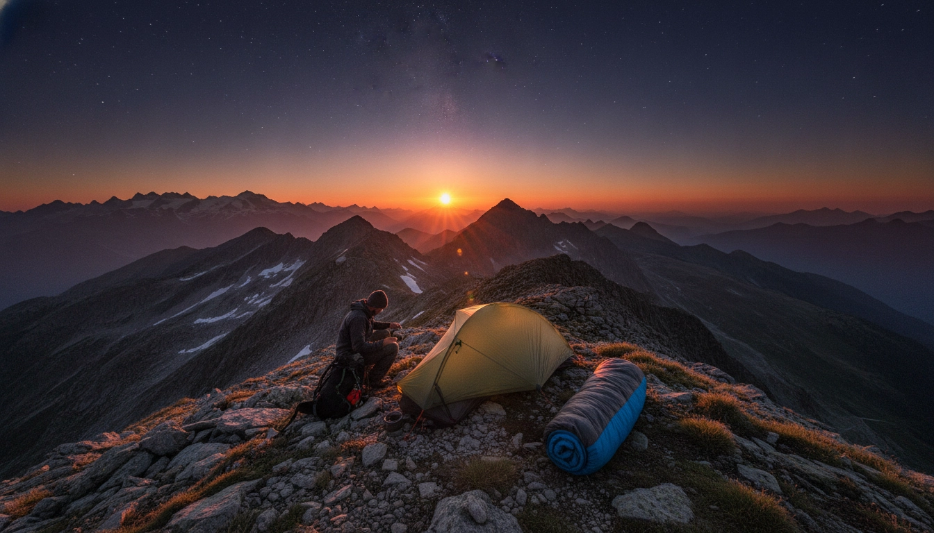 Bivouac en montagne dans les Alpes françaises pour une nuit sous les étoiles