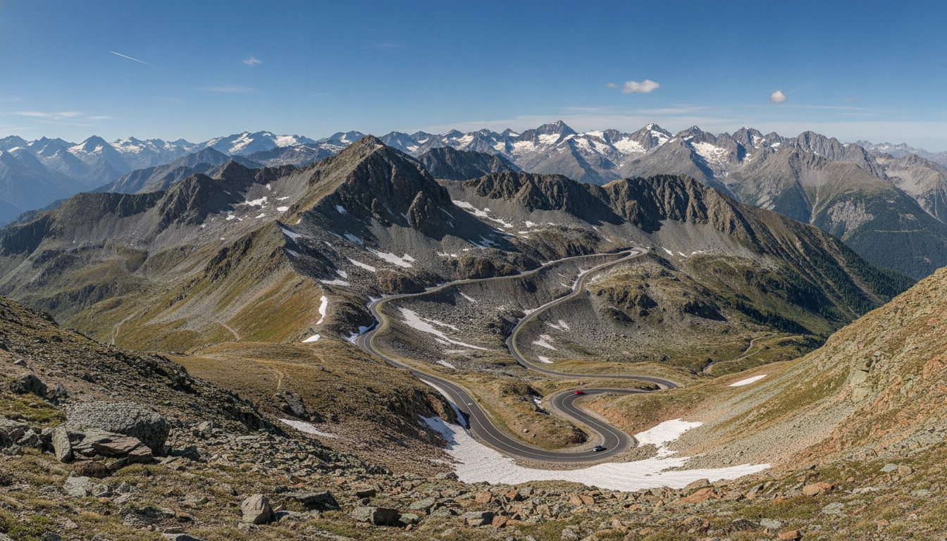 Col de montagne dans les Alpes françaises sur un itinéraire road trip thématique Route des Grandes Alpes