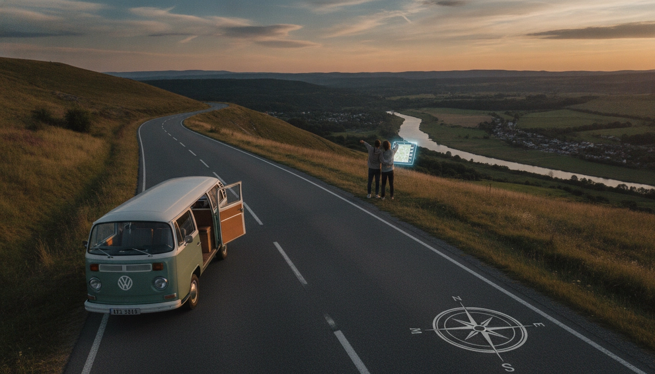 Carte d'itinéraires road trip week-end en France avec routes côtières, montagnes et vignobles