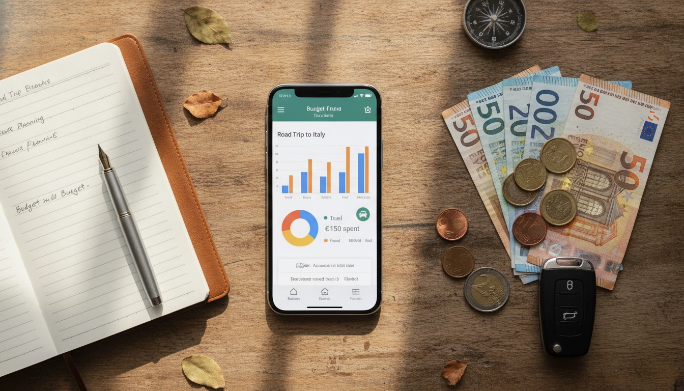 Outils suivi budget voyage avec application mobile, carnet et billets pour road trip en France