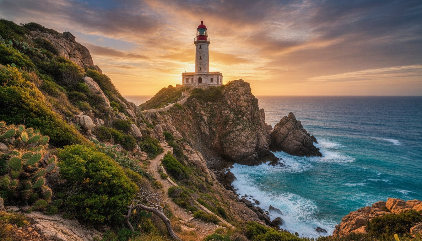Le phare de Pertusato illustrant la beauté des phares des côtes corses panoramas sauvages.