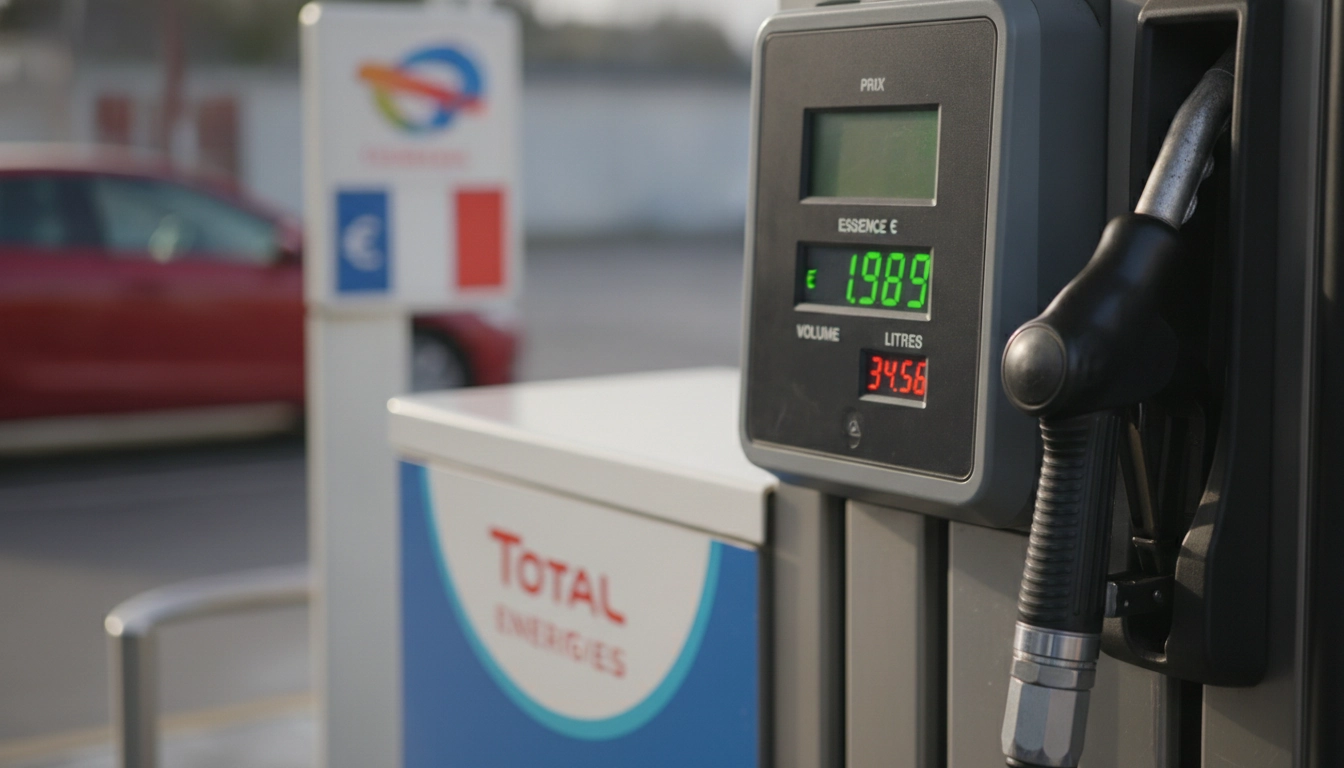 Pistolet de pompe à essence pour calculer le budget carburant d'un voyage