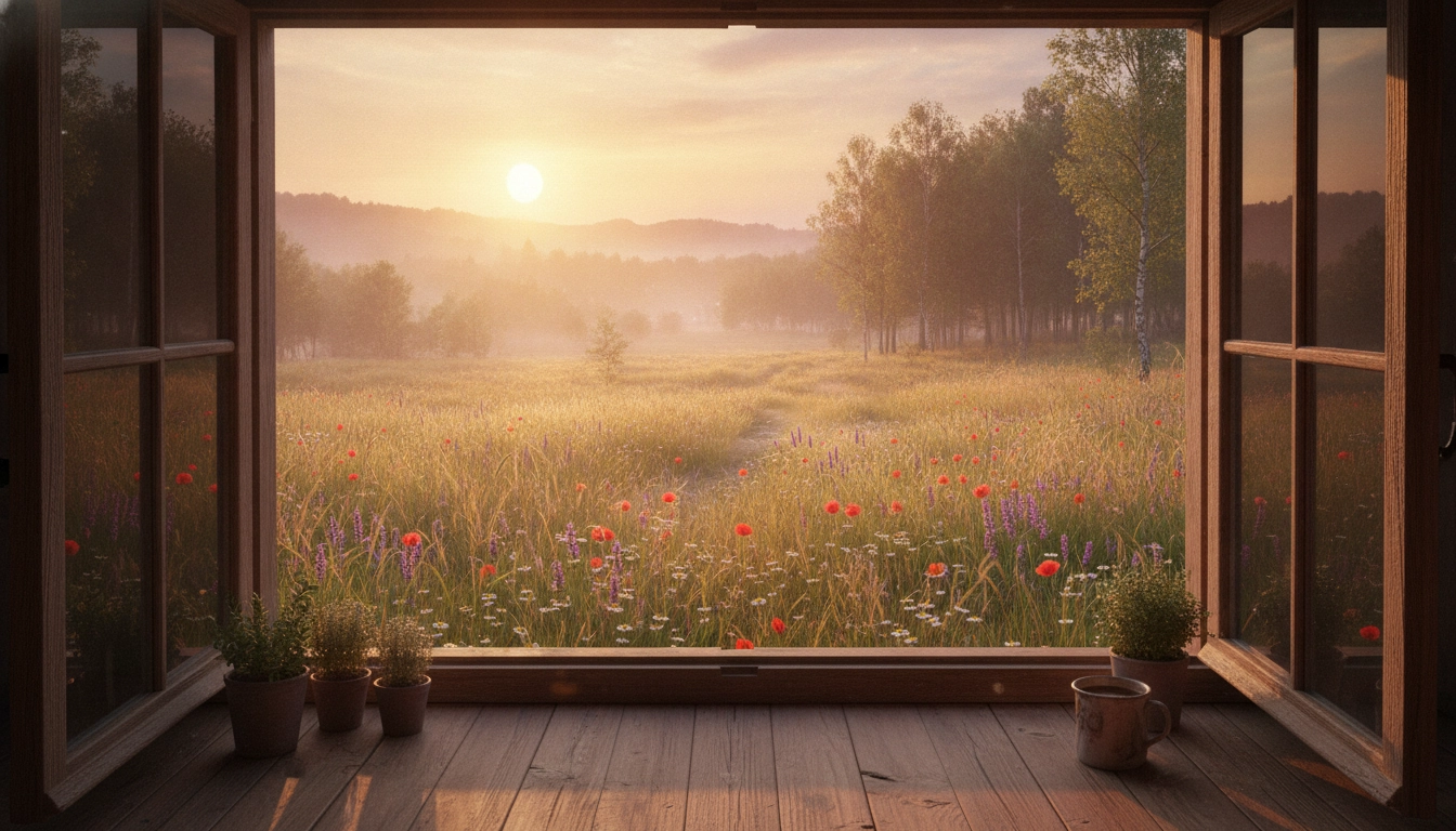 Vue panoramique depuis une tiny house isolée lors d'un séjour en pleine nature.