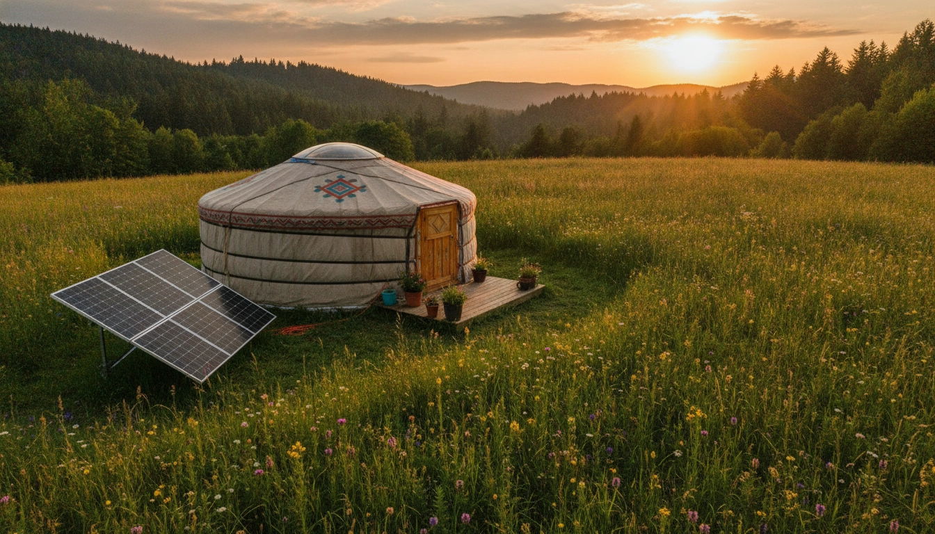 Une yourte écologique autonome en énergie solaire où dormir confortablement dans la nature.