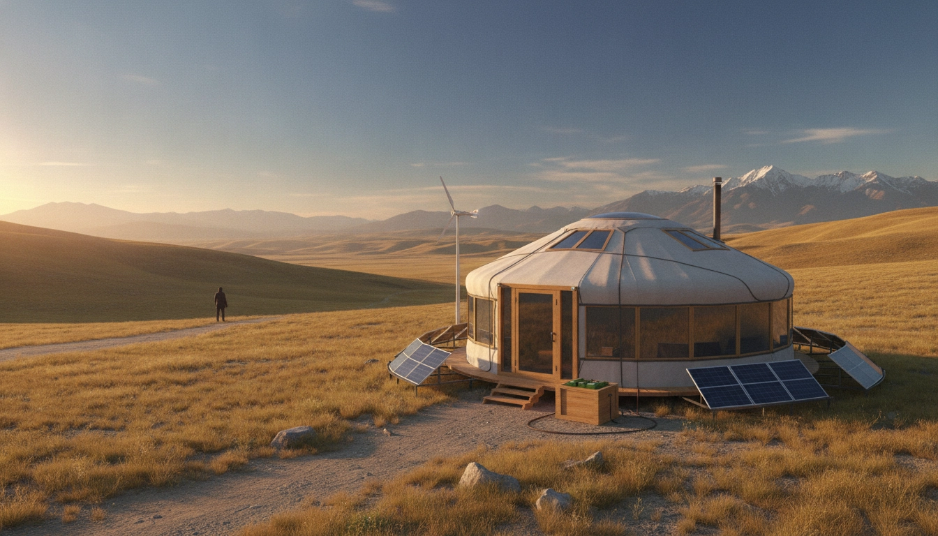 Une yourte écologique autonome en énergie solaire où dormir dans une forêt paisible